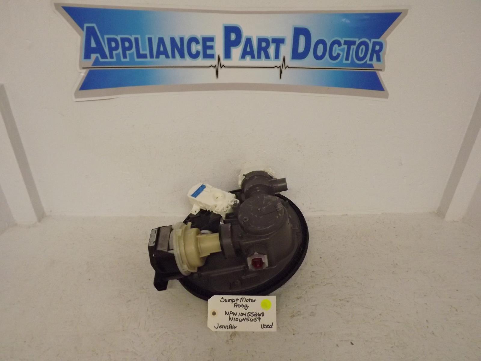 JennAir Dishwasher WPW10455268 W10645659 Sump & Motor Assembly Used JennAir Dishwasher WPW10455268 W10645659 Sump & Motor Assembly Used